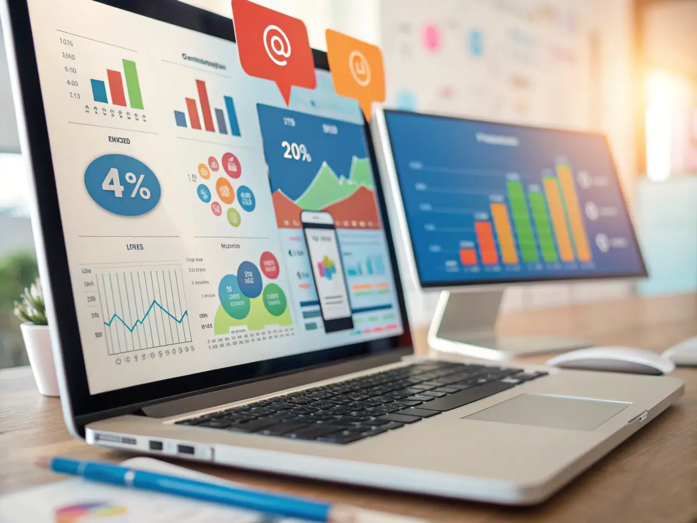 An image depicting a dynamic marketing campaign with automotive themes, showcasing data analytics, creative design, and digital advertising strategies, representing Phoenix Nexus's advertising and marketing solutions.